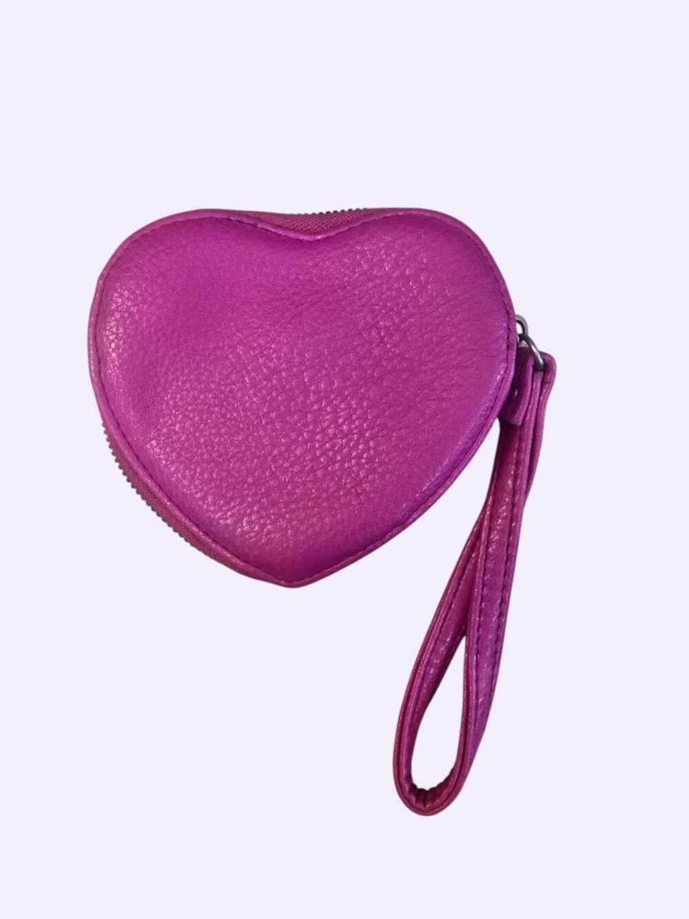 Juicy Couture Pink Heart Wristlet Coin Purse Y2K Barbiecore Silver Script Logo image 2